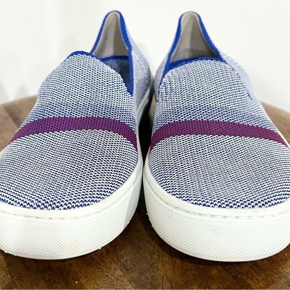 Rothy's The Sneaker Slip On in Blue Reflective Stripe 5 - Picture 8 of 11
